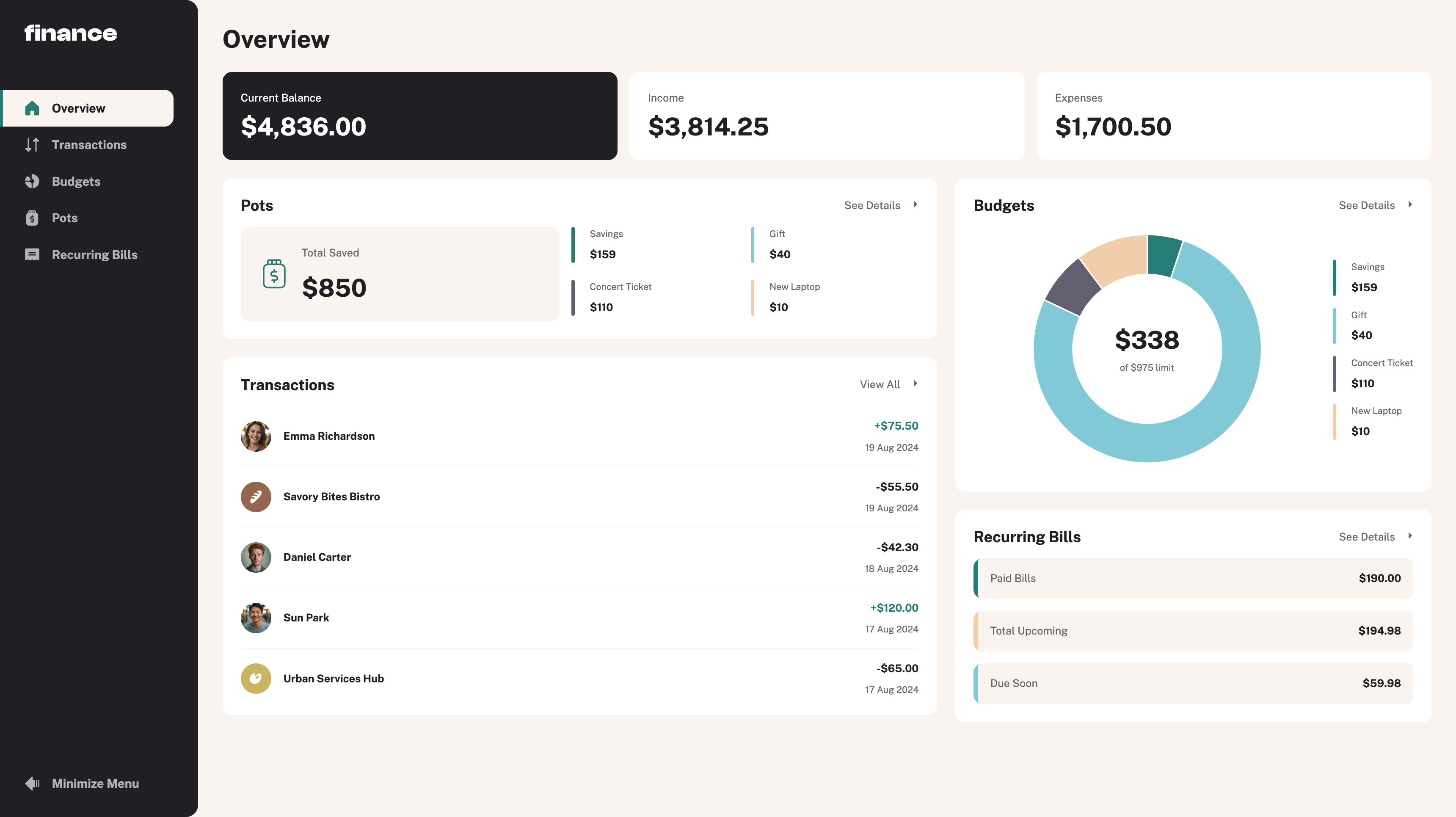 Finance app